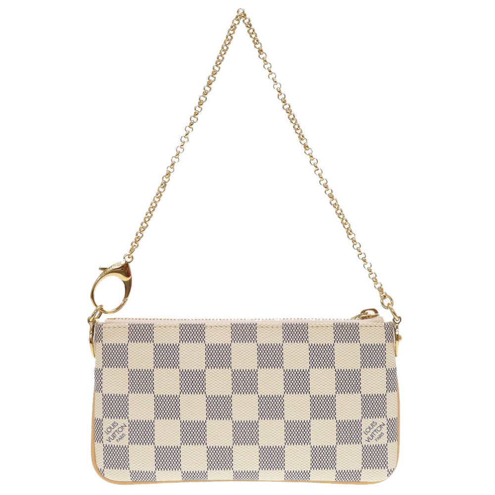 LOUIS VUITTON Pouch Damier Azur Canvas white Accessory pouch Damier Azur Pochette Mira MM Women