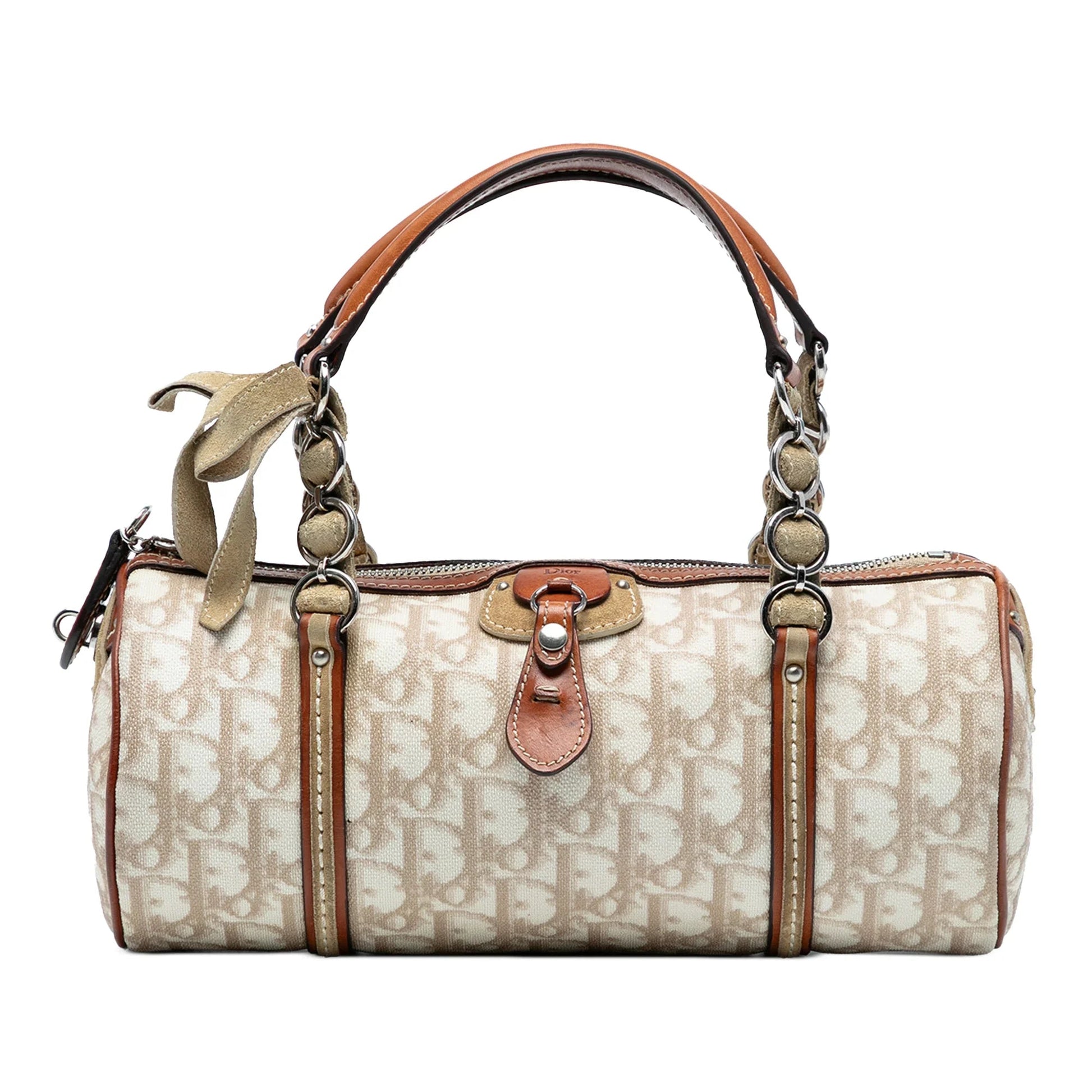 Brown Dior Diorissimo Trotter Coated Canvas Romantique Handbag
