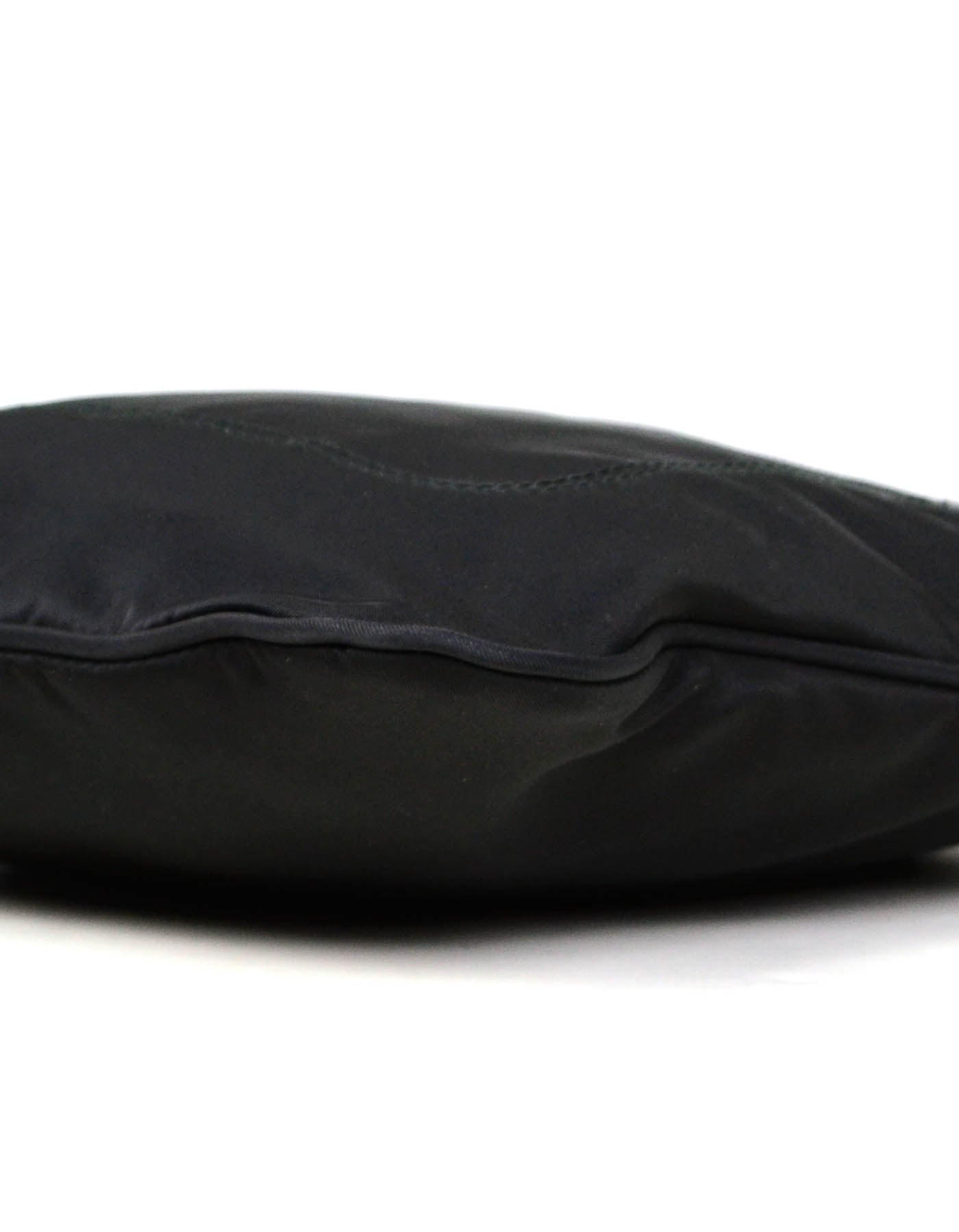 Prada Black Tessuto Nylon Flat Crossbody Bag w/ Front Pocket