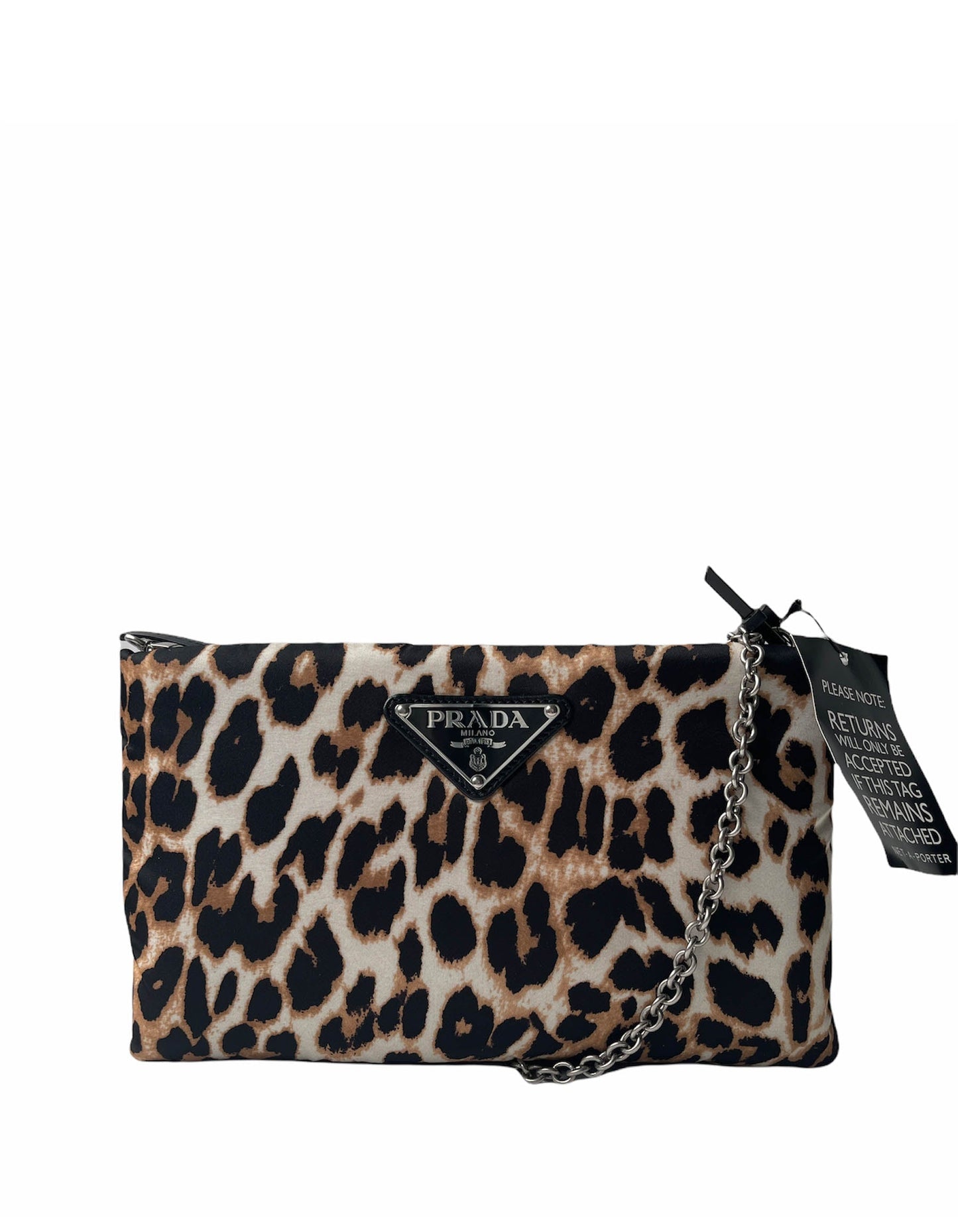 Prada NWT Leopard-Print Nylon Pouch/Crossbody Bag