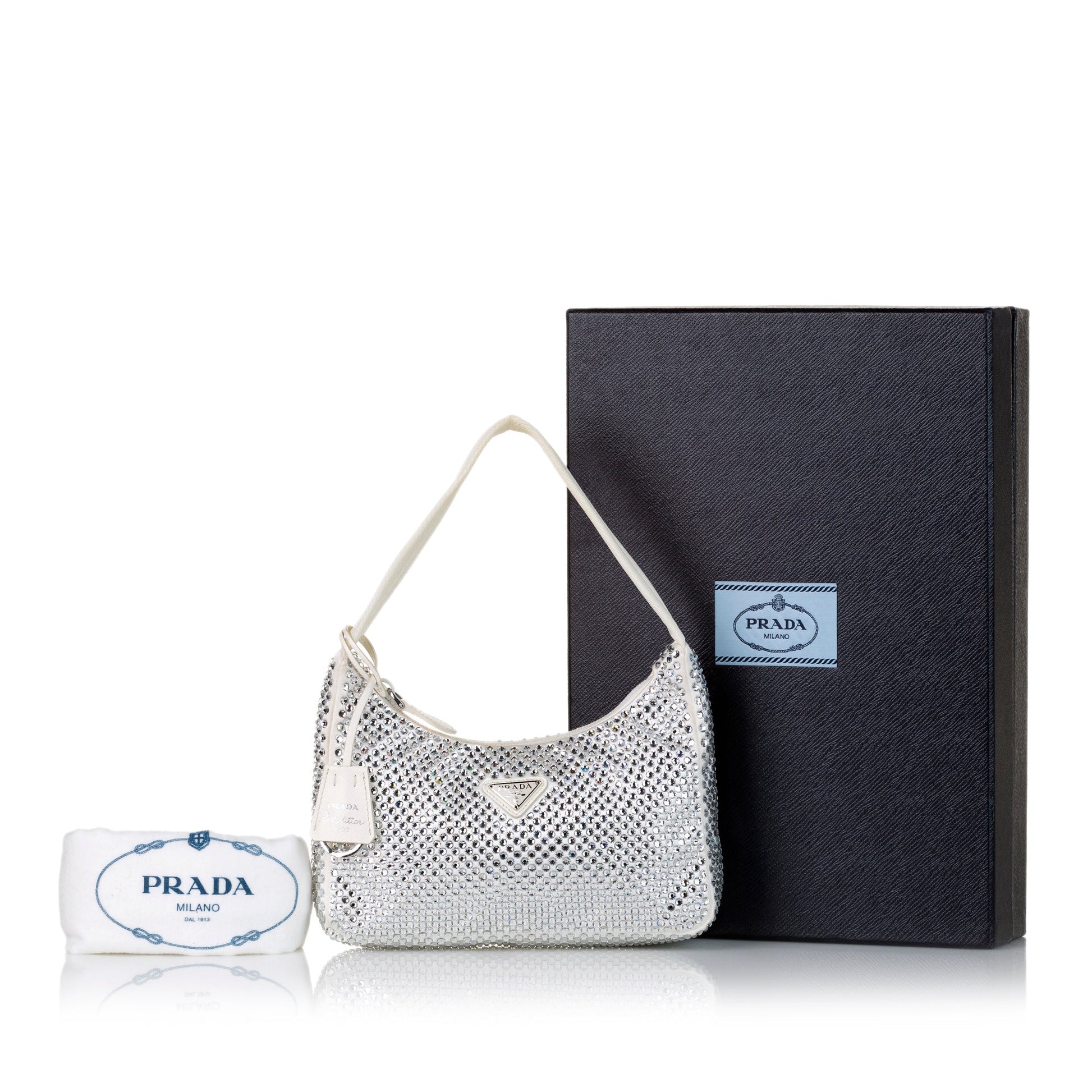Prada Re-Edition Mini Satin Crystal Luxury Handbag