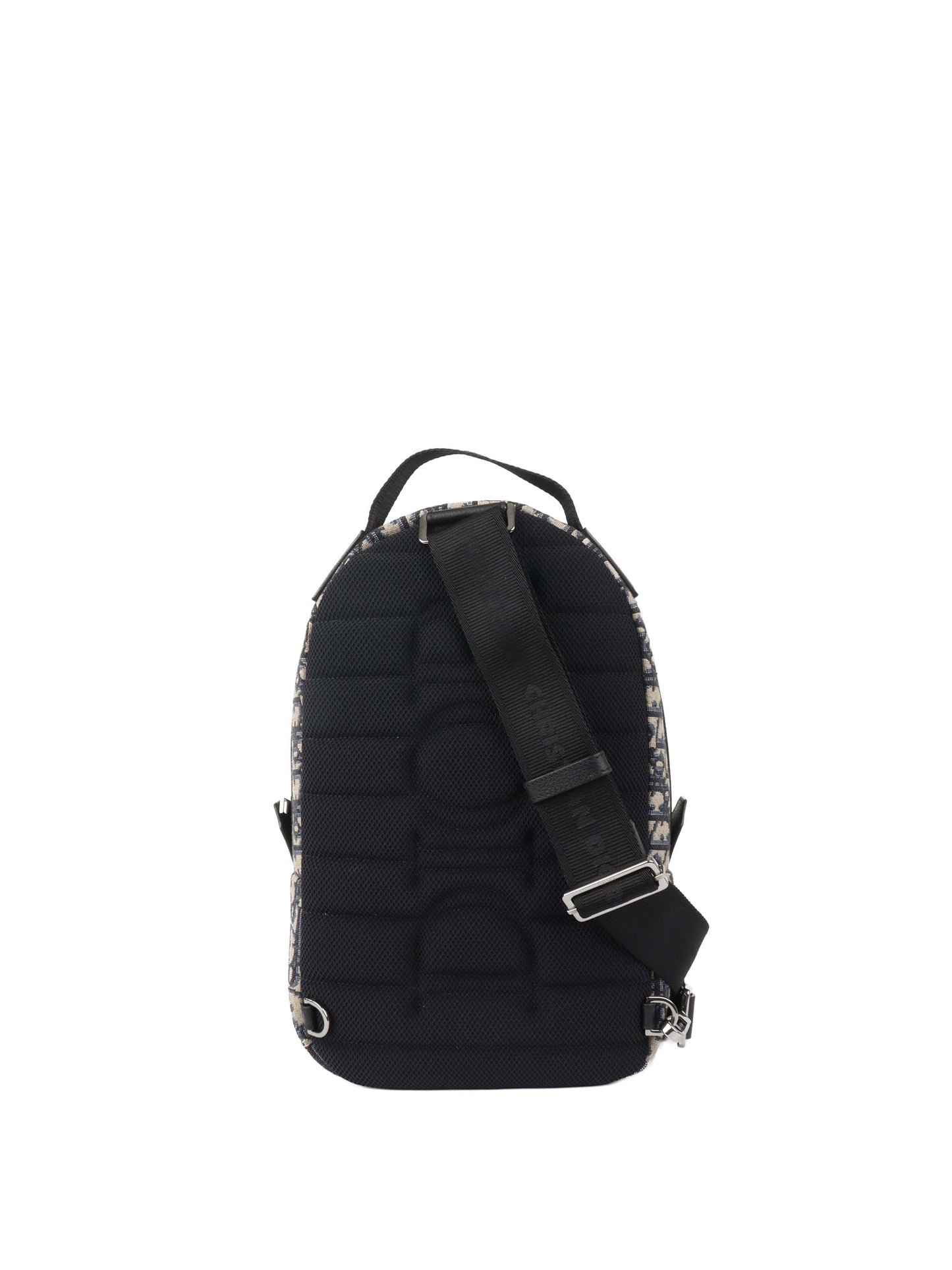 Dior Blue Oblique Canvas Crossbody Sling Bag.