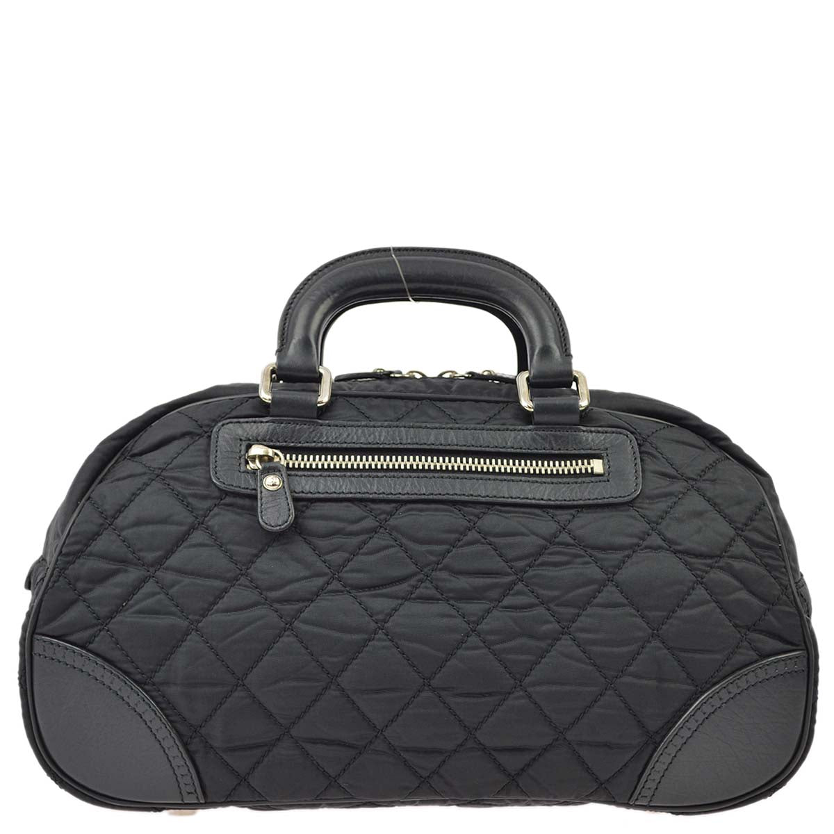 Chanel Black Nylon Calfskin Paris-New York Duffle Handbag