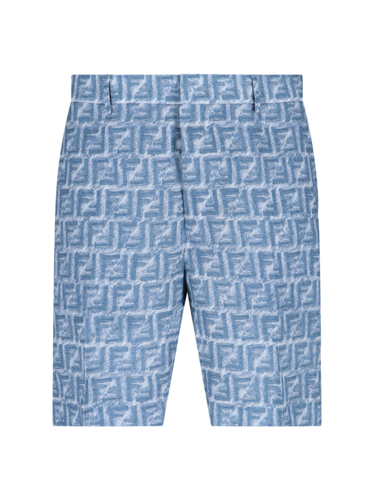 Fendi Men Logo Linen Shorts