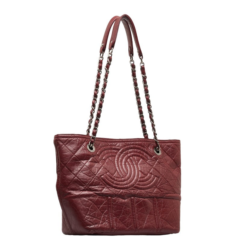 Chanel Big Coca-Cola Chain Tote Bag Wine Red Leather Chanel