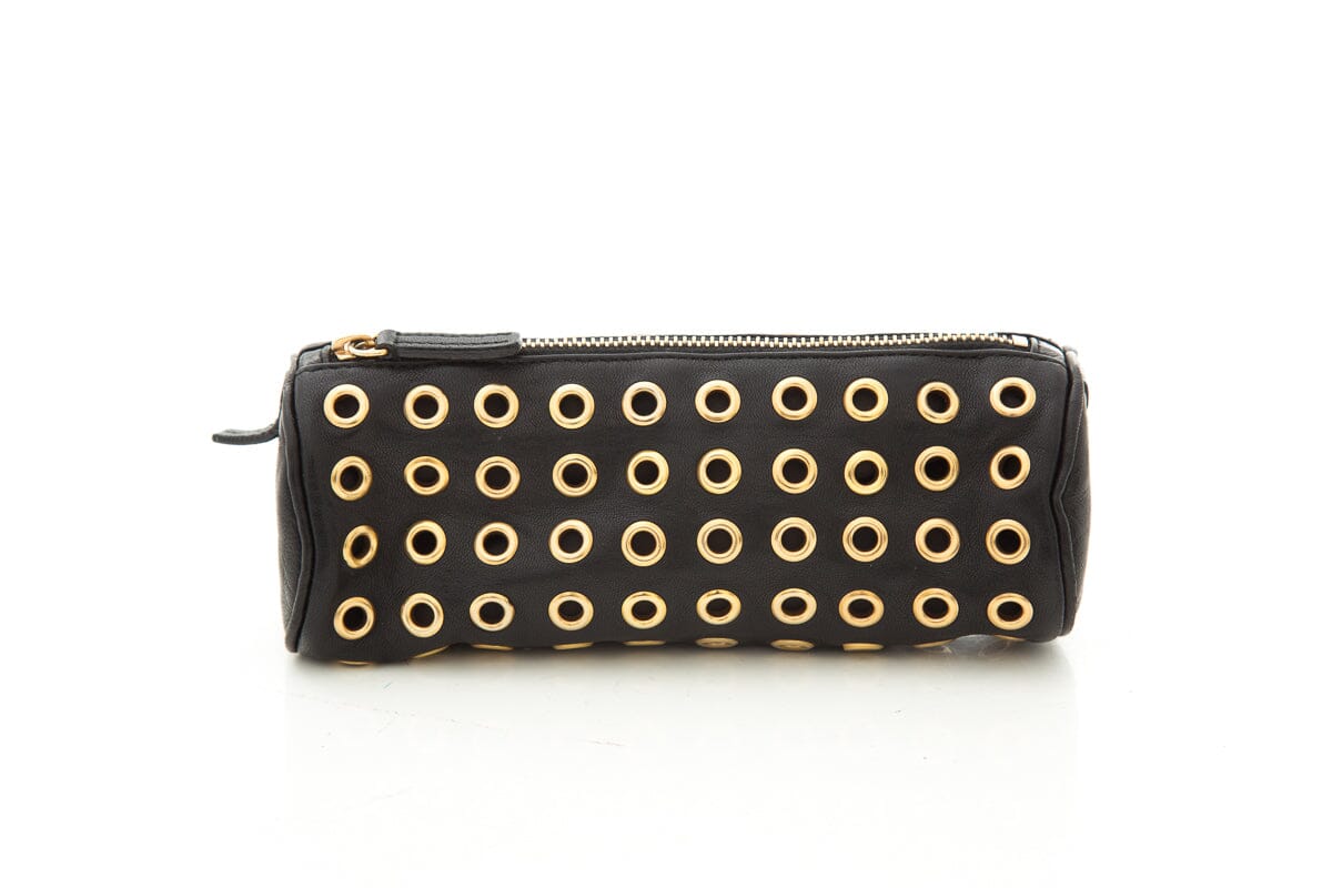 Prada Black Leather Pouch Luxury Handbag