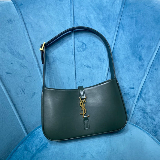 Yves Saint Laurent Hobo Bag In Smooth Dark Green