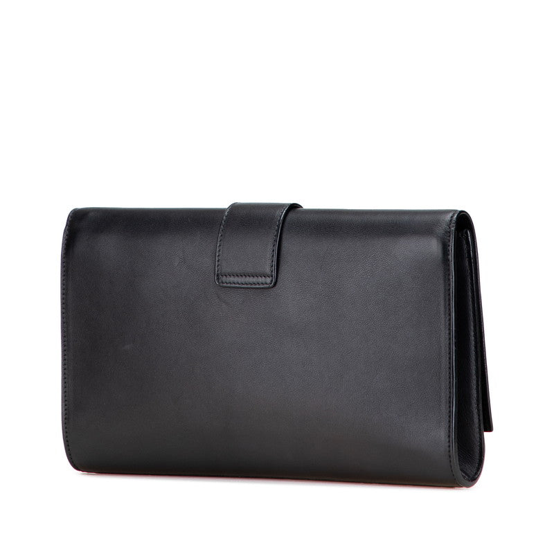 Saint Laurent Y Line Leather Clutch Bag