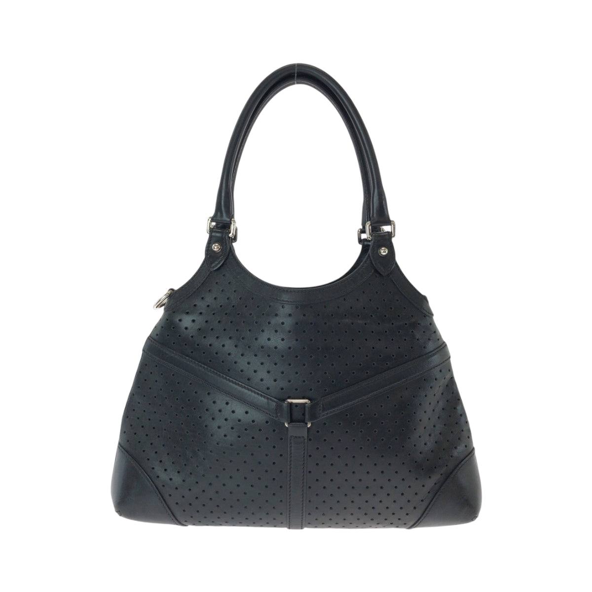 GUCCI Shoulder Bag 114875 leather Black SilverMetal Hobo Shoulder Bag Interlocking Women