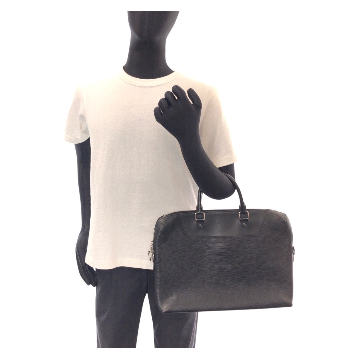LOUIS VUITTON Business bag M50163 leather black Business bag briefcase Epi Porto Documents Jules mens