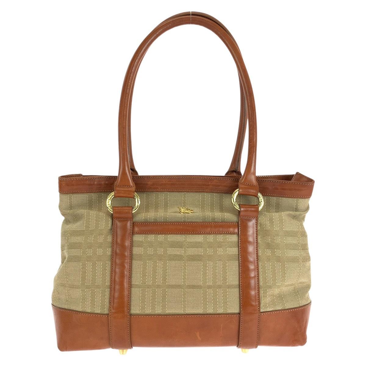 Burberry Check Canvas/Leather 2way Tote Bag
