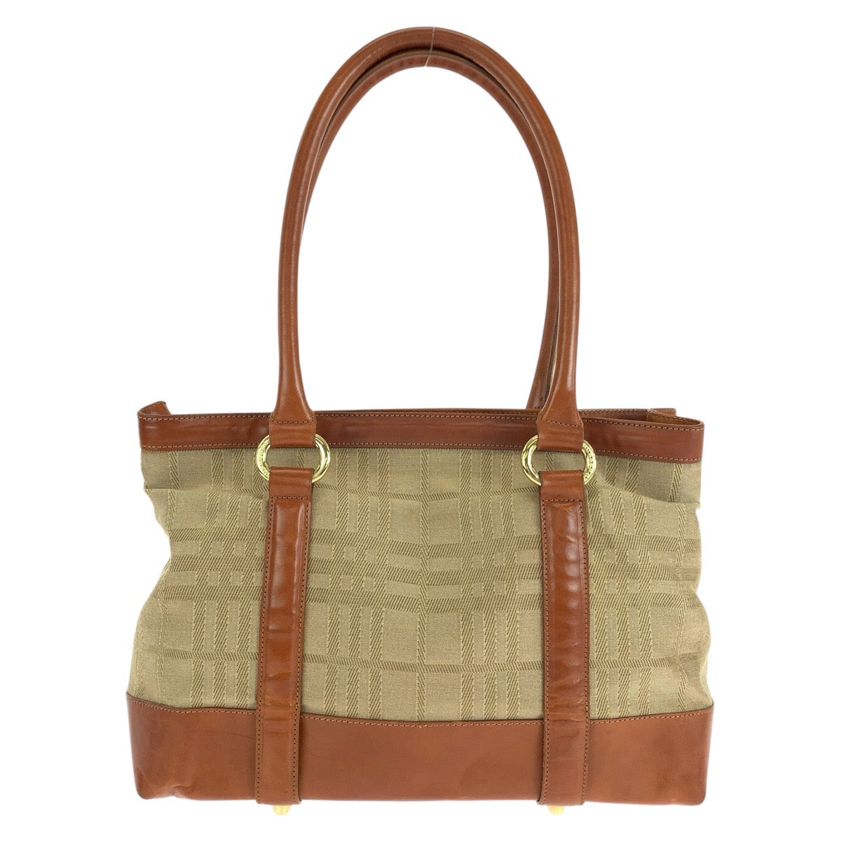 Burberry Check Canvas/Leather 2way Tote Bag