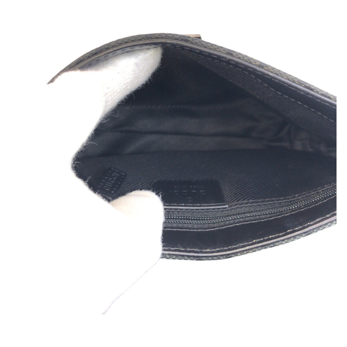 GUCCI Sling bag 92543 GG canvas Black SilverMetal Sling bag Bum bag Women