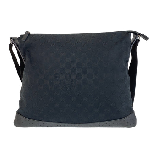 GUCCI Shoulder Bag 145355 GG canvas, leather Black black Shoulder Bag Messenger bag Women