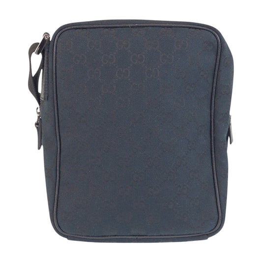 GUCCI Shoulder Bag 122759 GG canvas Black SilverMetal Crossbody Shoulder Bag Unisex Women