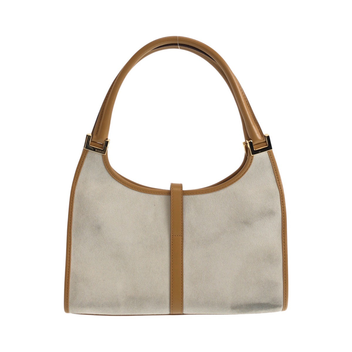 GUCCI Shoulder Bag 002 1068 Suede, Leather Gray Camel Gold Metal Jackie Women