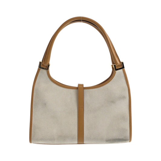 GUCCI Shoulder Bag 002 1068 Suede, Leather Gray Camel Gold Metal Jackie Women