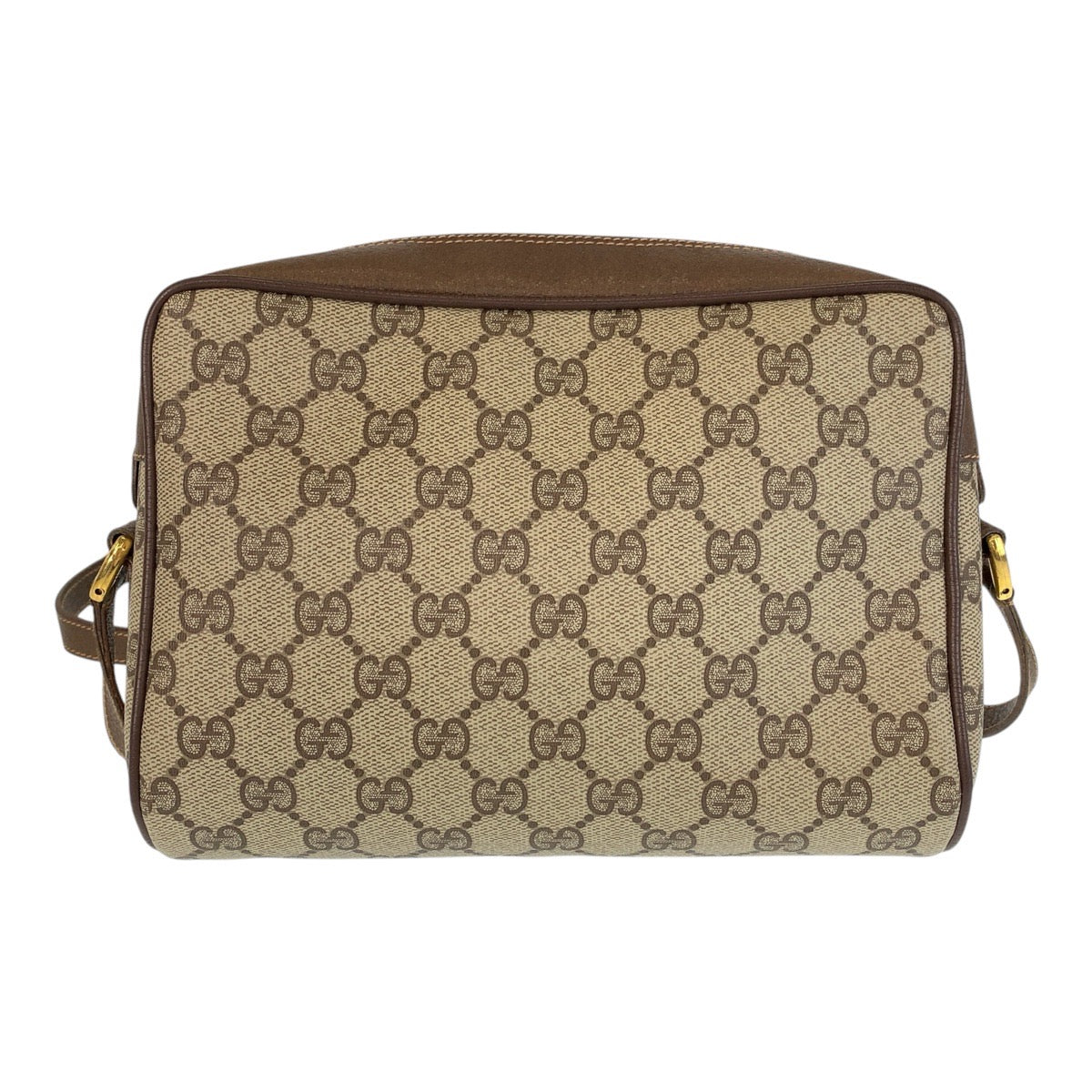 GUCCI Shoulder Bag 119 02 087 PVC, Leather Brown Beige Gold Metal Shoulder Bag pochette Sherry Line Old Gucci Women