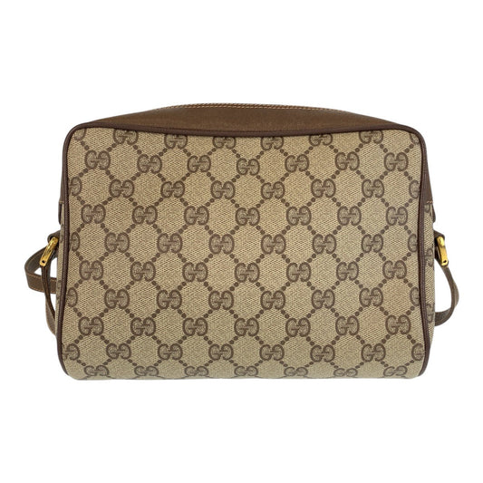 GUCCI Shoulder Bag 119 02 087 PVC, Leather Brown Beige Gold Metal Shoulder Bag pochette Sherry Line Old Gucci Women