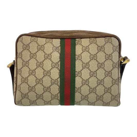 GUCCI Shoulder Bag 51 01 3552 GG Supreme canvas, leather Beige Brown Gold Metal Shoulder Bag pochette Sherry line Women