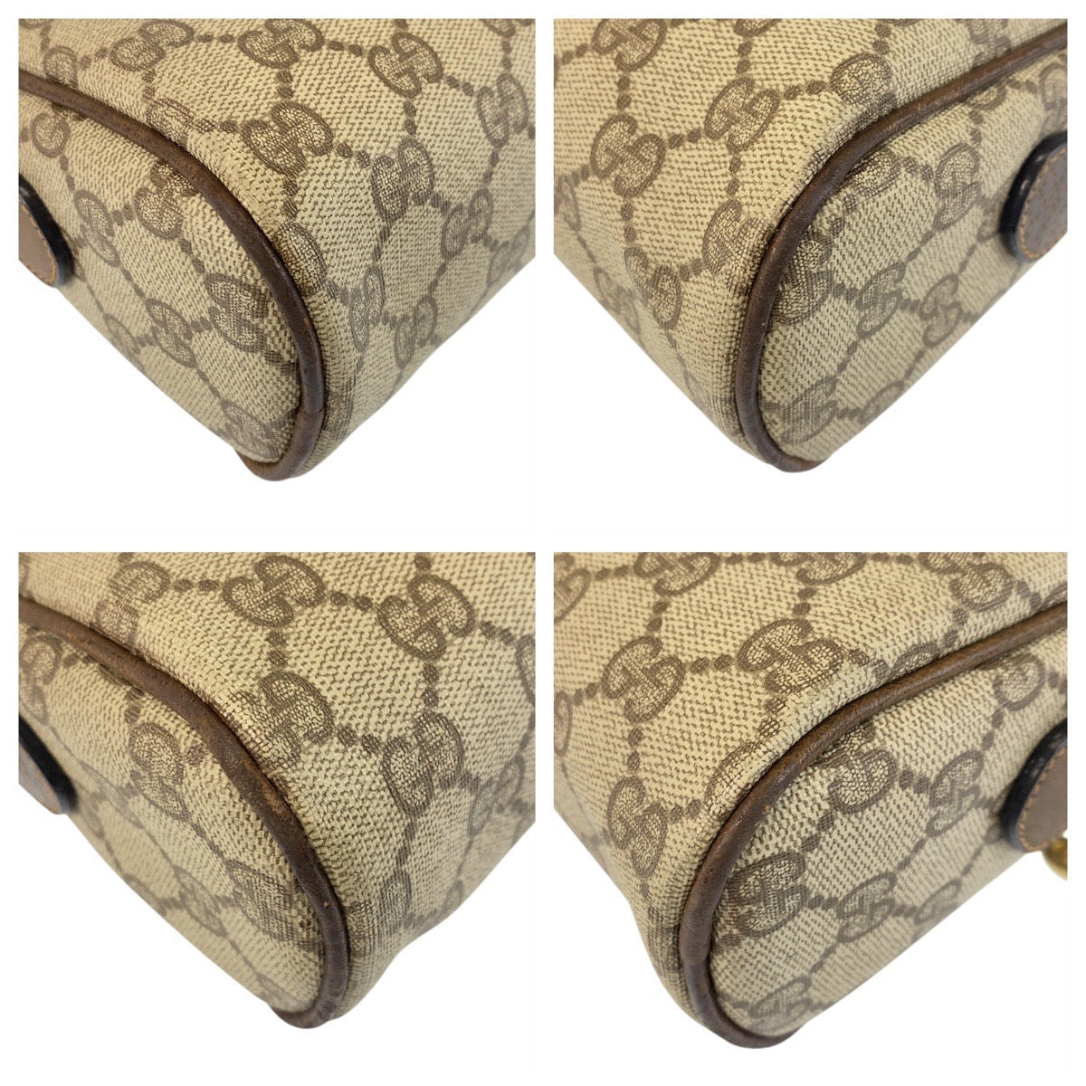 GUCCI Shoulder Bag 51 01 3552 GG Supreme canvas, leather Beige Brown Gold Metal Shoulder Bag pochette Sherry line Women