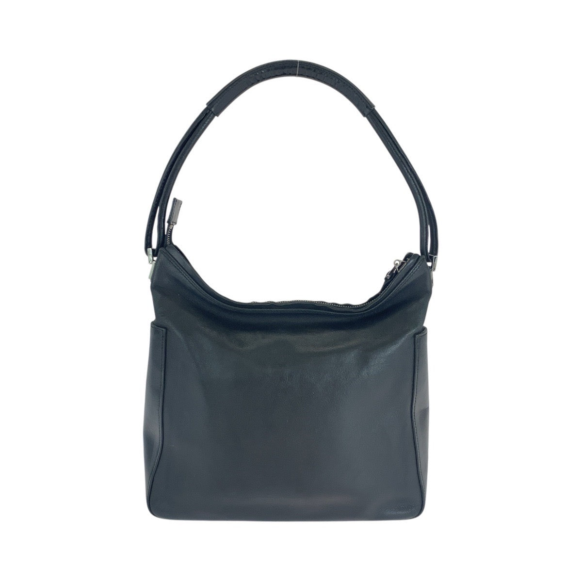 GUCCI Shoulder Bag 001 3766 leather Black SilverMetal Women
