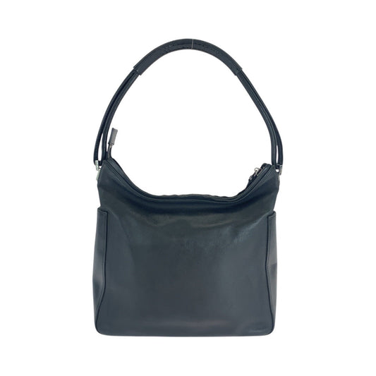 GUCCI Shoulder Bag 001 3766 leather Black SilverMetal Women