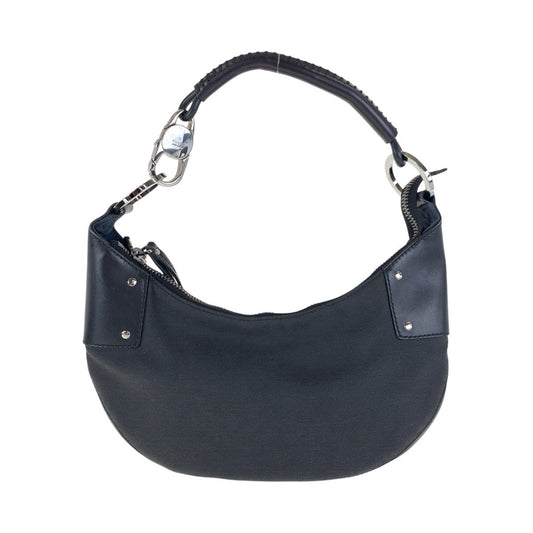 GUCCI Shoulder Bag 109208 canvas Black Silver Metal Hobo