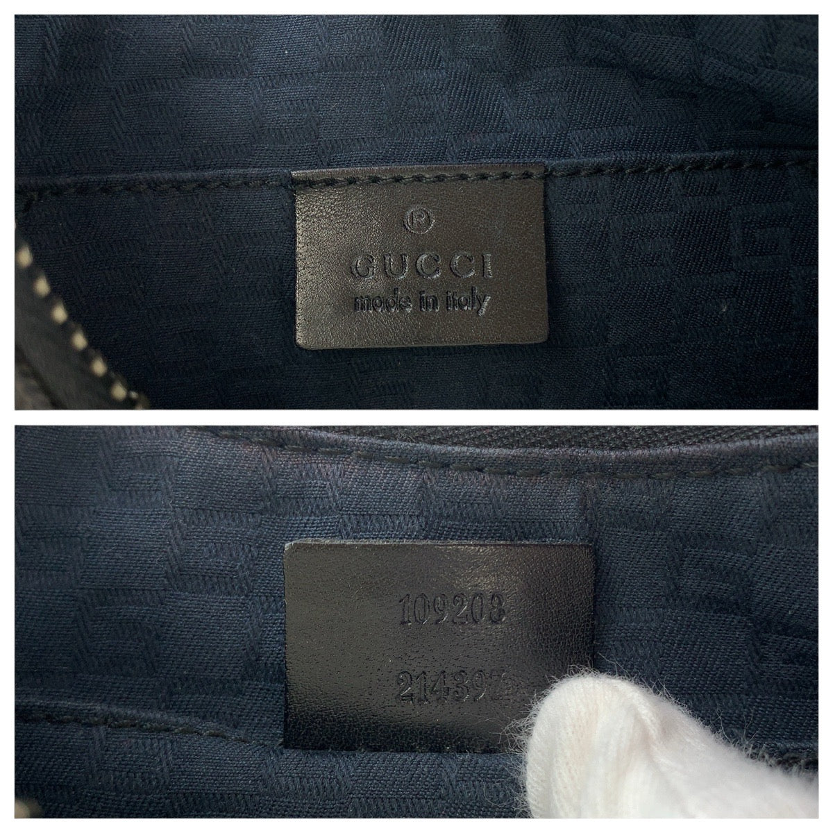 GUCCI Shoulder Bag 109208 canvas Black Silver Metal Hobo