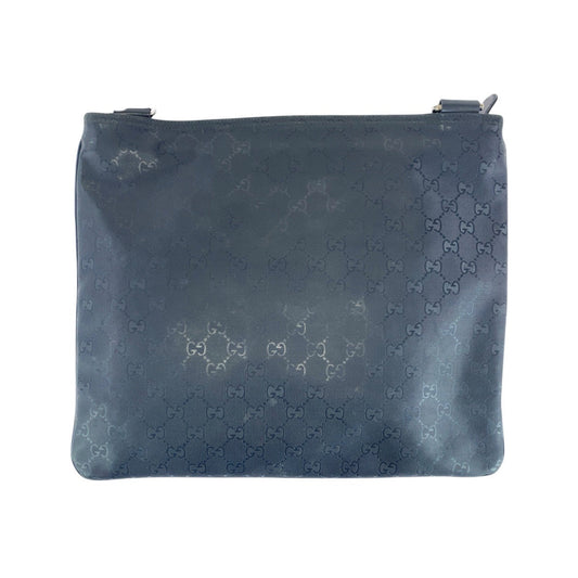 GUCCI Shoulder Bag 201446 GG canvas, leather Black SilverMetal Shoulder Bag Pochette Unisex GG implementation Women