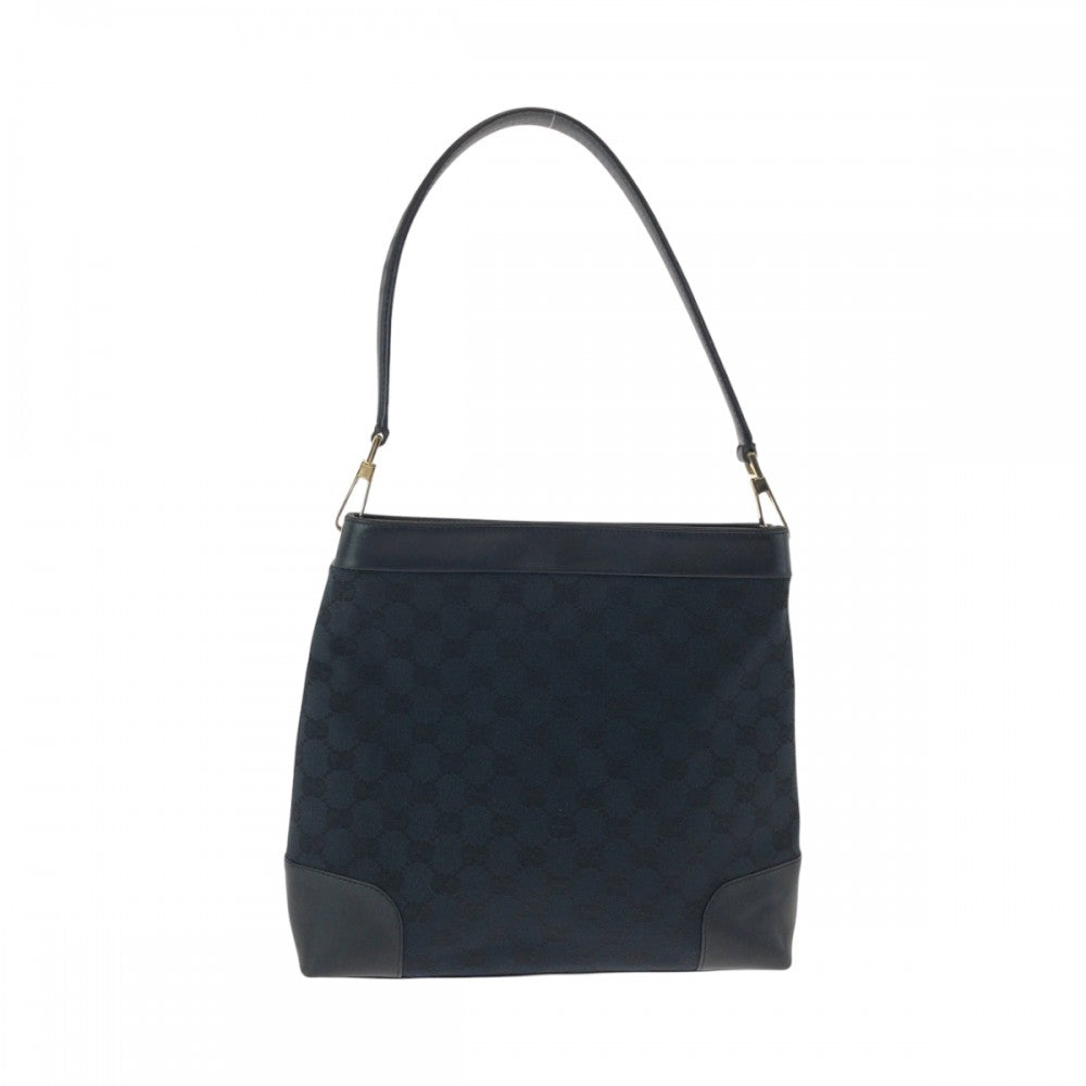 GUCCI Shoulder Bag 001 4231 GG canvas Black Silver Metal Shoulder Bag handbag Women