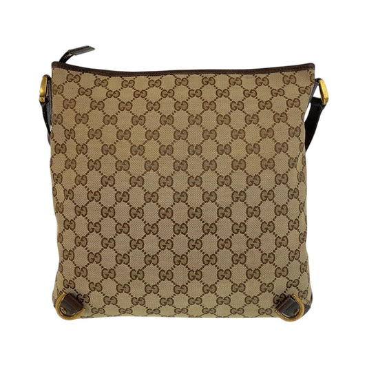 GUCCI Shoulder Bag 131326 GG canvas, leather Beige Brown Gold Metal Shoulder Bag Messenger bag Abbey Women