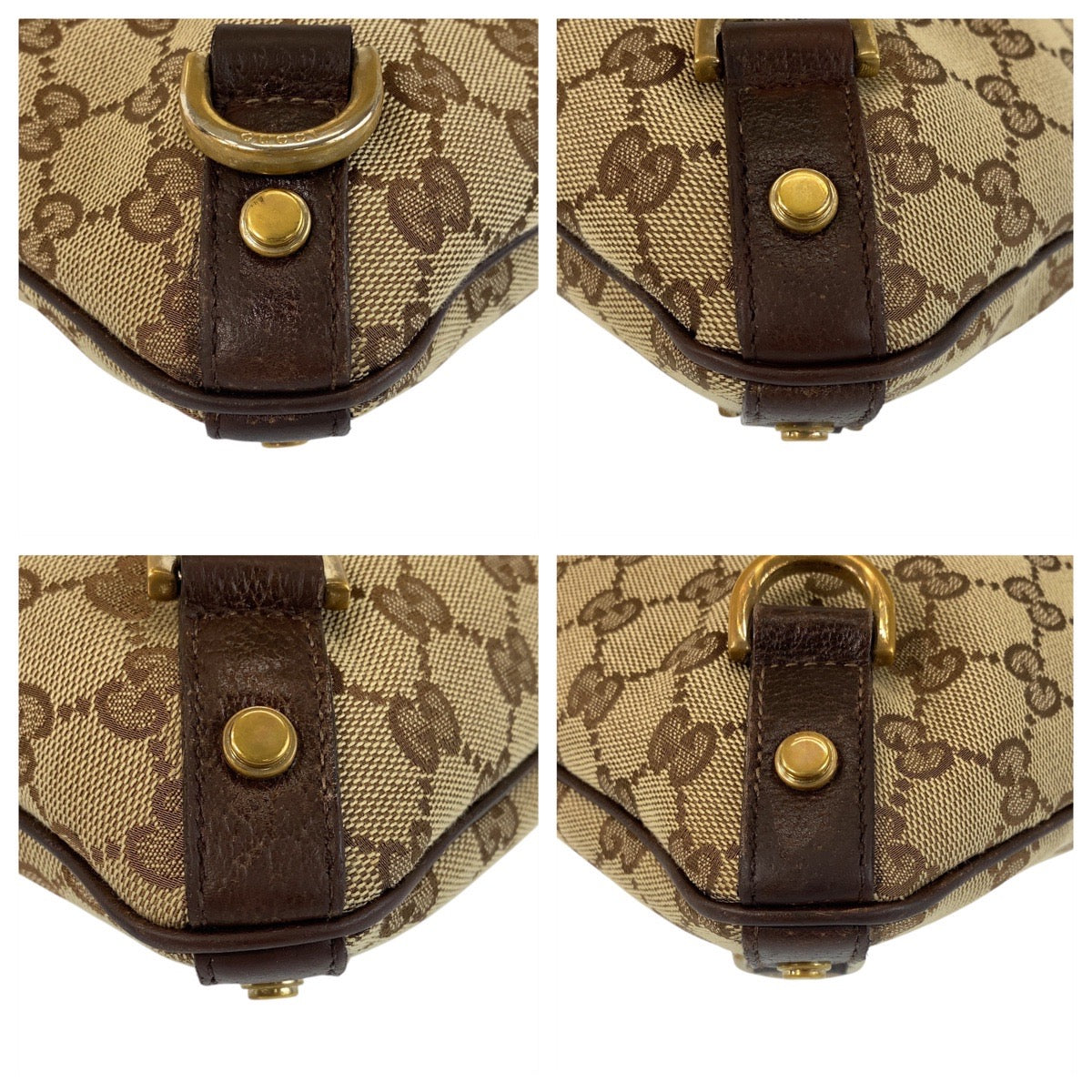 GUCCI Shoulder Bag 131326 GG canvas, leather Beige Brown Gold Metal Shoulder Bag Messenger bag Abbey Women