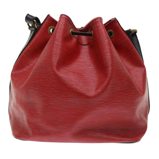 LOUIS VUITTON Epi Petit Noe Shoulder Bag Bicolor Black Red M44172 LV 50067