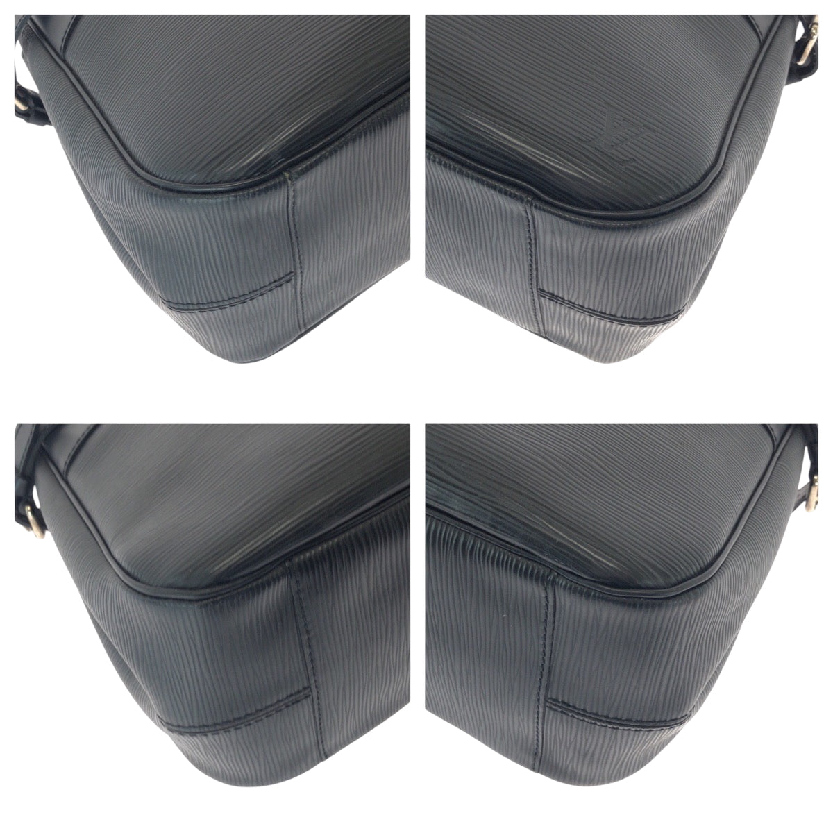 LOUIS VUITTON Handbag Epi Leather Noir Black SilverMetal Epi Passy PM