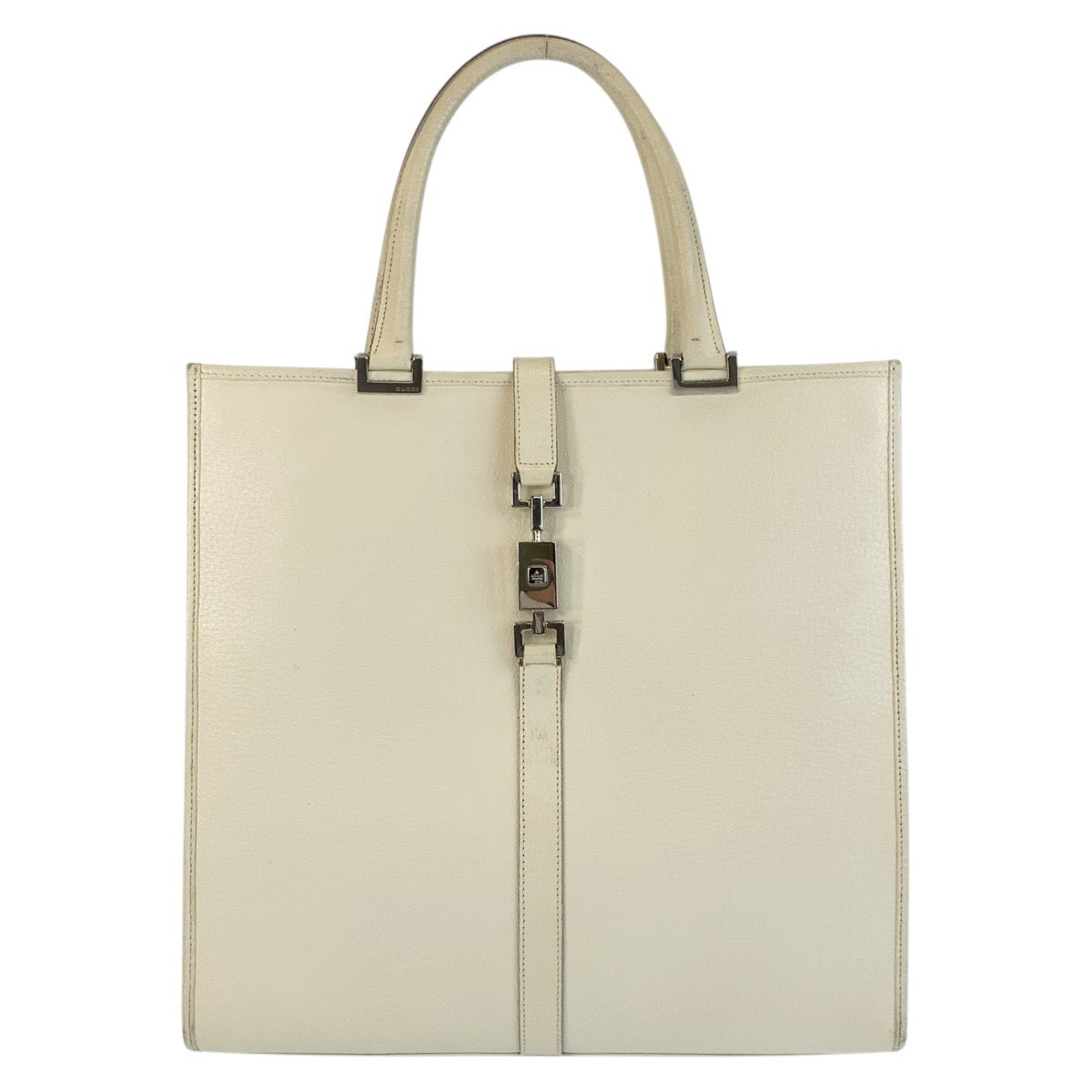 GUCCI Tote Bag 002 1064 leather White Ivory SilverMetal Jackie