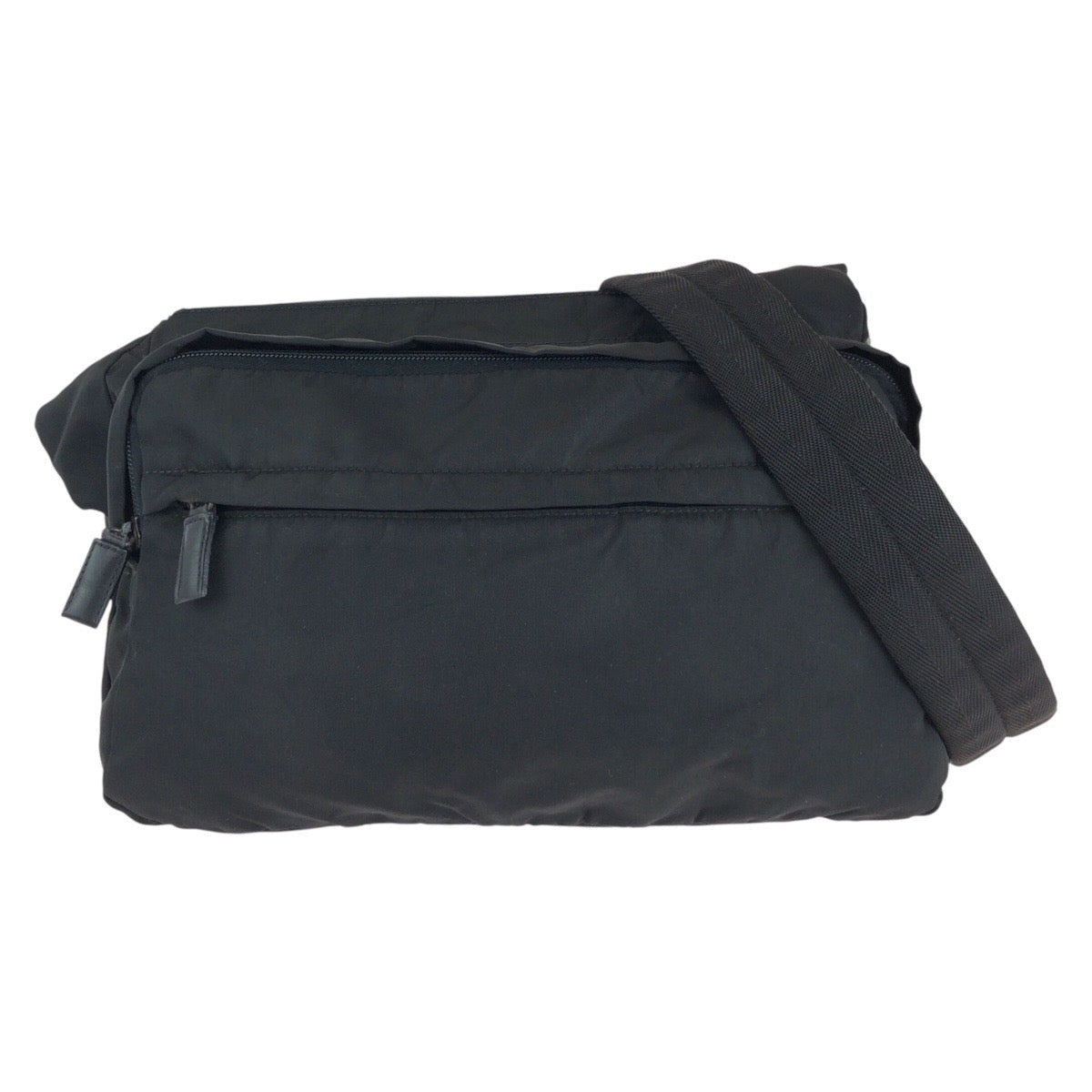 Prada Tessuto Triangle Logo Plate Nylon Shoulder Bag