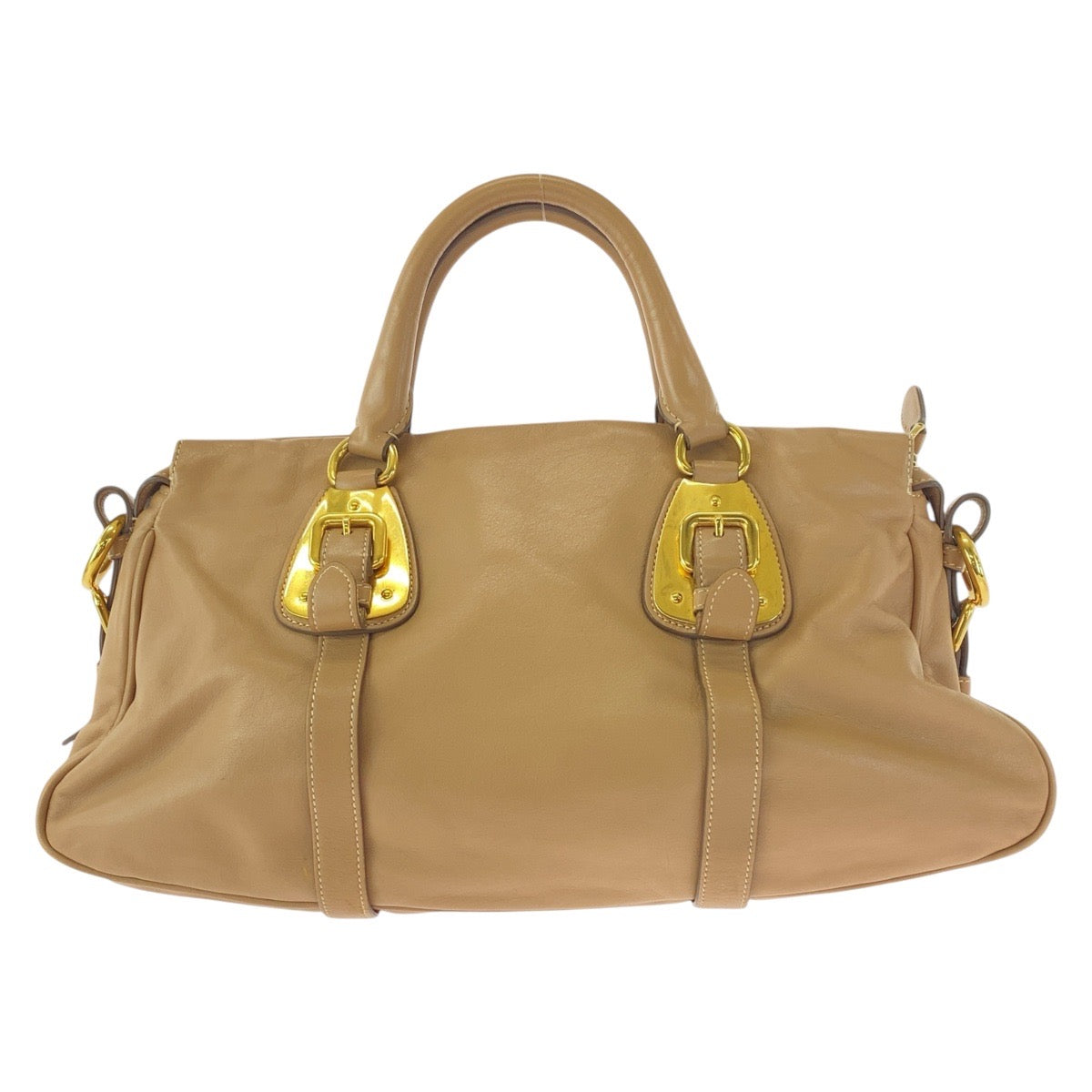 PRADA Handbag BN1903 leather Beige Gold Metal