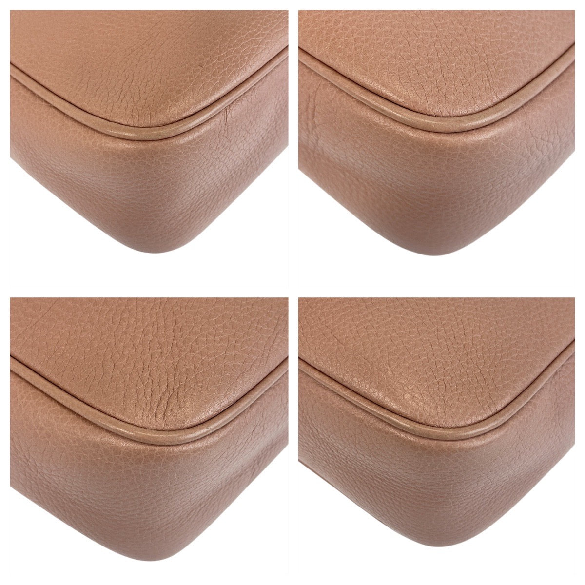 GUCCI Shoulder Bag 303364 leather Pink Beige Gold Metal Soho