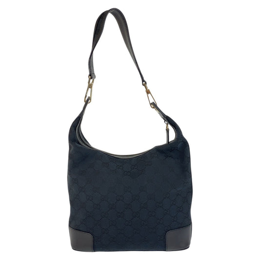 GUCCI Shoulder Bag 001 4204 GG canvas, leather Black GoldMetal Women