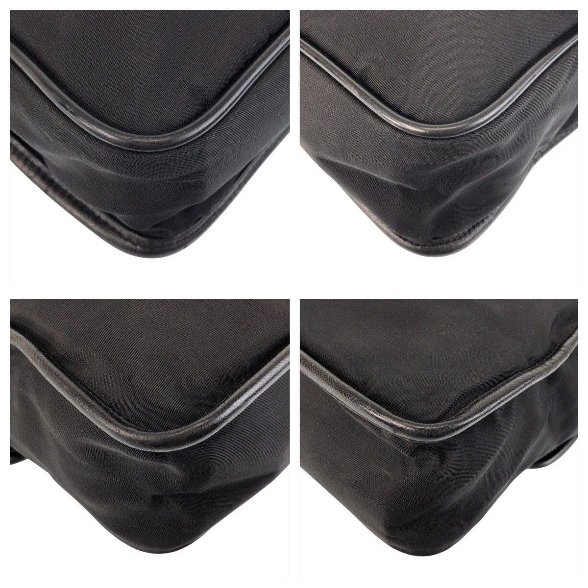 PRADA Shoulder Bag Nylon black Test Triangle With logo