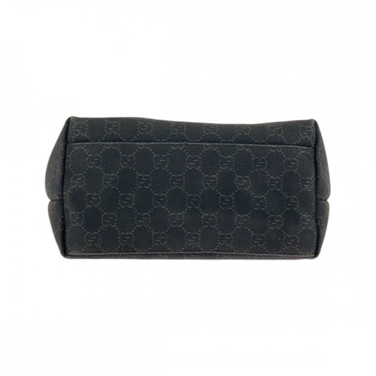 GUCCI Shoulder Bag 105649 GG canvas, leather Brown Black SilverMetal Shoulder Bag Hobo Women