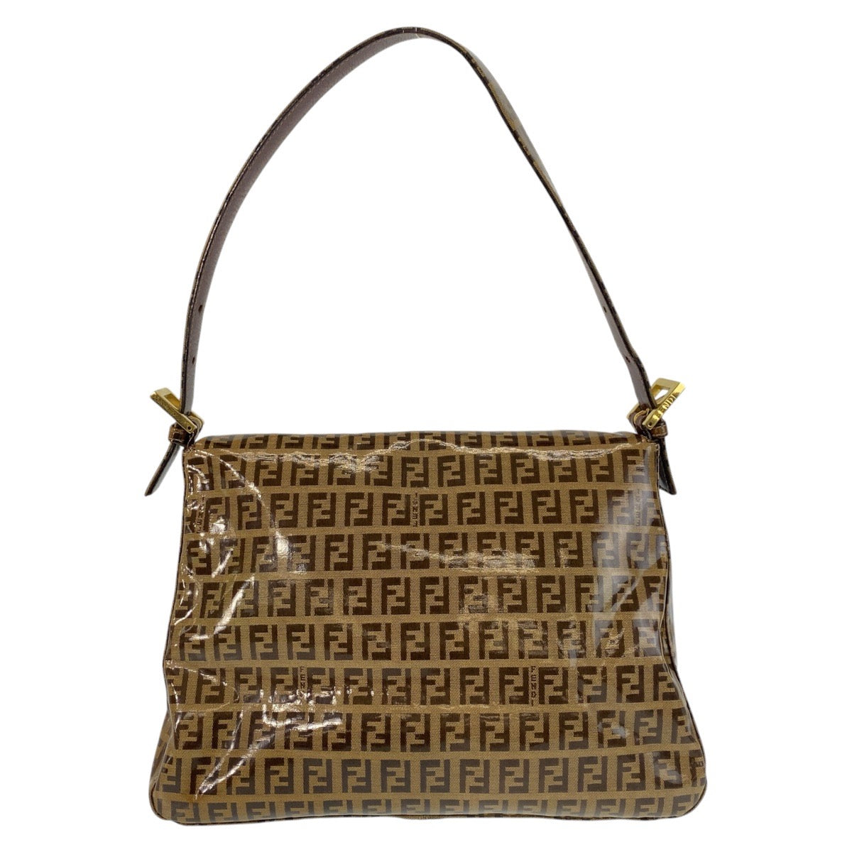 FENDI Shoulder Bag Patent leather, leather Brown Zucchino Mamma Bucket Women