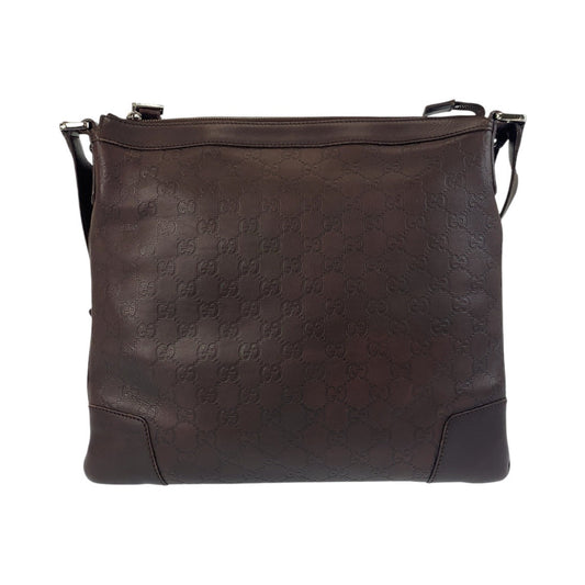 GUCCI Shoulder Bag 148476 leather Brown Silver Metal Shoulder Bag Messenger bag Guccisima Women