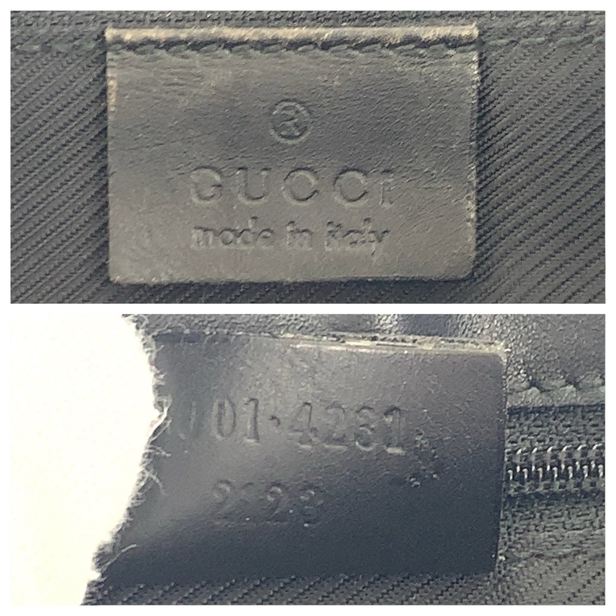 GUCCI Shoulder Bag 001 4231 GG canvas, leather Black GoldMetal Women