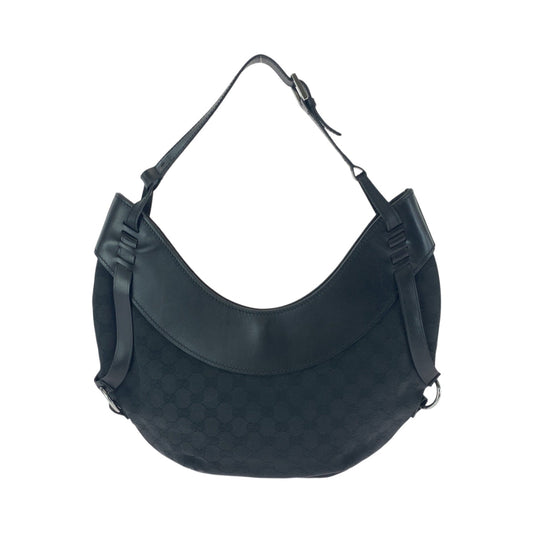 GUCCI Shoulder Bag 106250 GG canvas Black SilverMetal Hobo Shoulder Bag Women