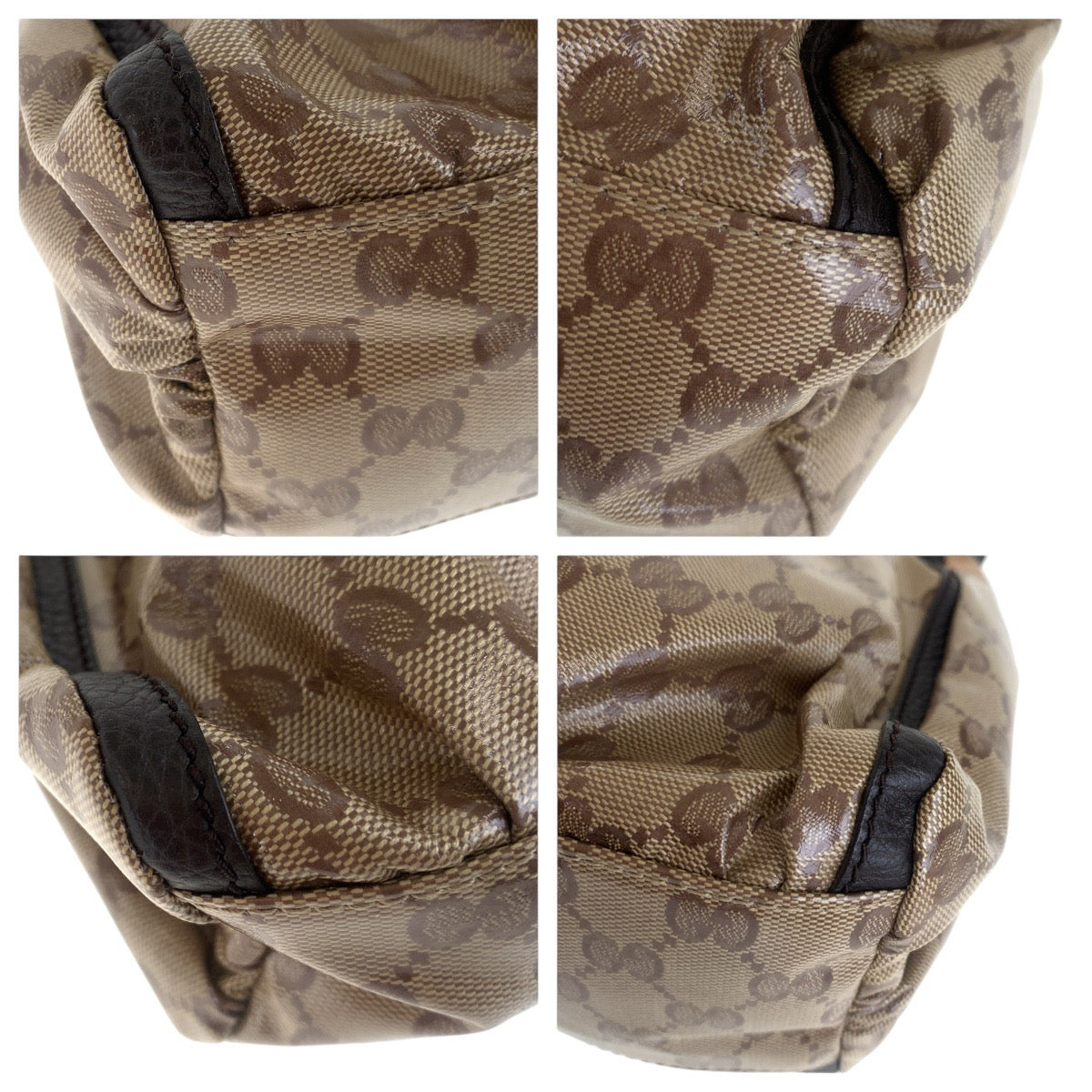 GUCCI Shoulder Bag 265692 PVC, Leather beige Abby GG Crystal Women