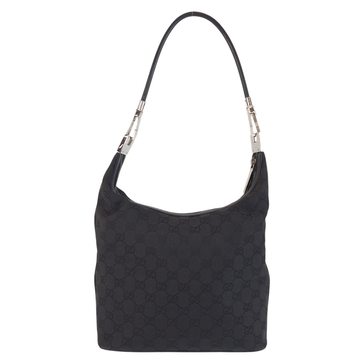 GUCCI Shoulder Bag 01234 GG canvas, leather Black black Women