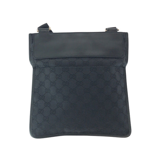 GUCCI Shoulder Bag 27639 GG canvas Black SilverMetal Shoulder Bag Sacoche Women