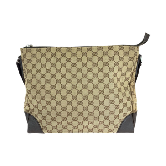 GUCCI Shoulder Bag 110054 GG canvas Beige Brown SilverMetal Shoulder Bag Messenger bag Women